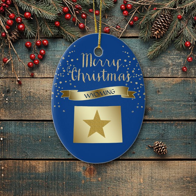 Adorno De Cerámica Estrella de Wyoming Blue Gold (Subido por el creador)