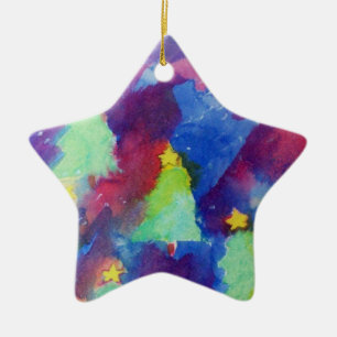 ADORNO DE CERÁMICA ESTRELLA DEL ÁRBOL DE NAVIDAD