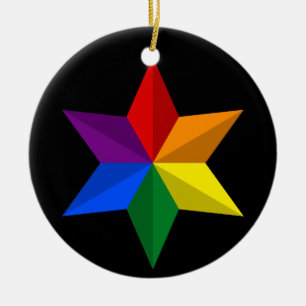 Adorno De Cerámica Estrella del orgullo gay
