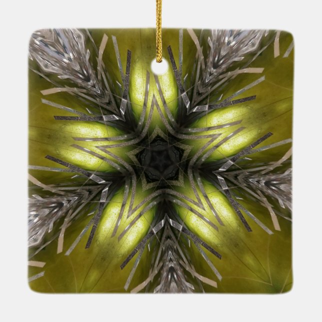 Adorno De Cerámica Estrella elegante de Navidades del Kaleidoscope do (Reverso)