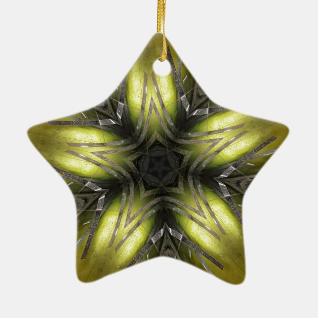 Adorno De Cerámica Estrella elegante de Navidades del Kaleidoscope do (Atrás)