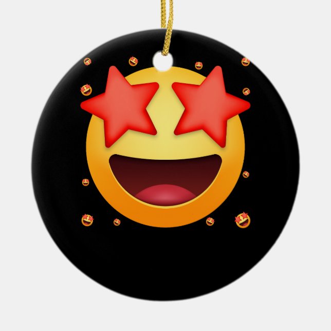Adorno De Cerámica Estrella emoticono Estrella Struck Star Ojos Sonri (Frente)