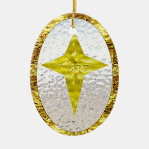 Adorno De Cerámica Estrella en vitral
