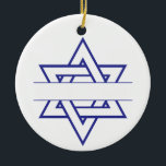 Adorno De Cerámica Estrella judía<br><div class="desc">¡Trae una bella luz a Hanukkah con una asombrosa nueva estrella de David!</div>