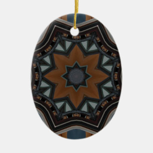 Adorno De Cerámica Estrella marrón Kaleidoscope