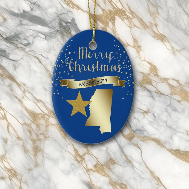 Adorno De Cerámica Estrella Misisipi de Oro Azul (Subido por el creador)