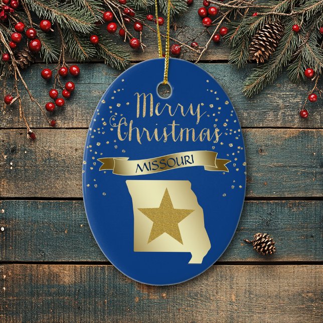 Adorno De Cerámica Estrella Misuri de Oro Azul (Subido por el creador)