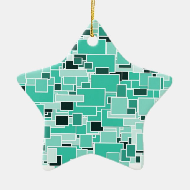 Adorno De Cerámica Estrella para el árbol de Navidad (Frente)