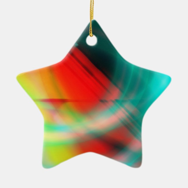 Adorno De Cerámica Estrella para el árbol de Navidad (Frente)