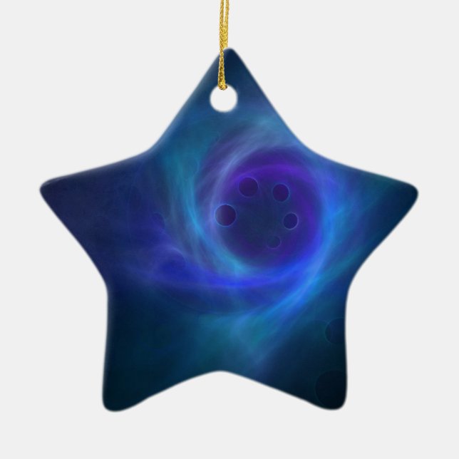 Adorno De Cerámica Estrella para el árbol de Navidad (Frente)