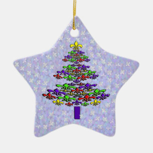 Adorno De Cerámica Estrella personalizada del árbol de navidad de la
