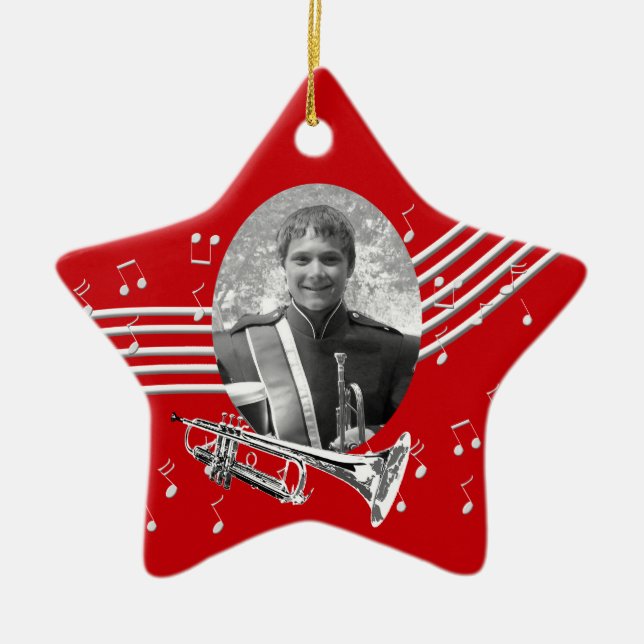 Adorno De Cerámica Estrella roja de la música de Trump (Frente)