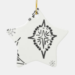 Adorno De Cerámica estrella urbana 8 | MERRY NAVIDAD | m3galleryStudi