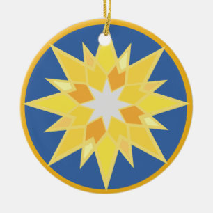 Adorno De Cerámica Estrella y Jesús navidades
