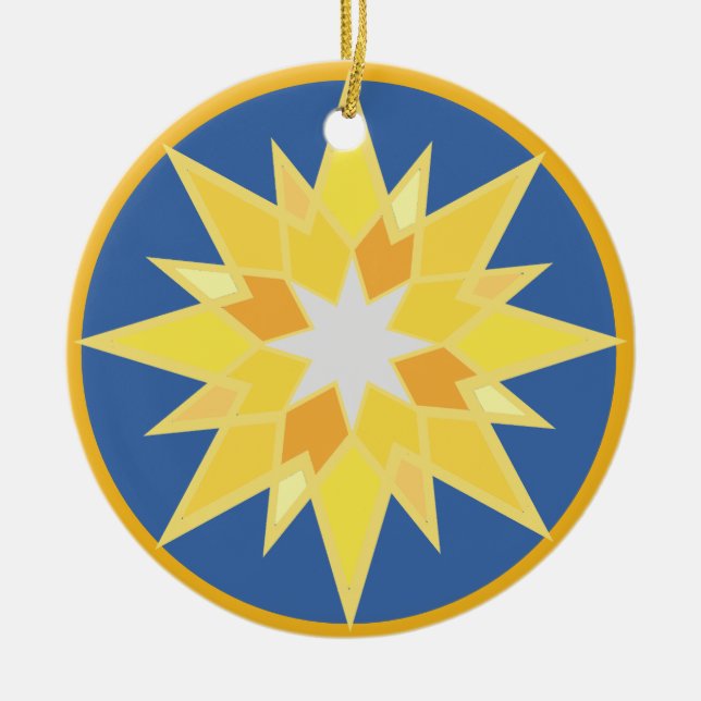 Adorno De Cerámica Estrella y Jesús navidades (Frente)