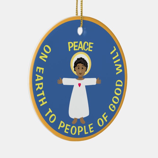 Adorno De Cerámica Estrella y Jesús navidades (Derecha)