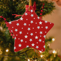 Estrellas Blancas en Fiestas Navideñas Rojas