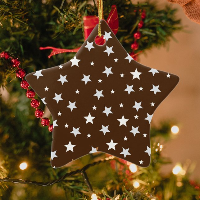 Adorno De Cerámica Estrellas blancas en vacaciones de Navidades marro (Subido por el creador)