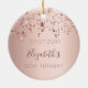 Adorno De Cerámica Estrellas brillantes de oro rosa de cumpleaños pur (Atrás)
