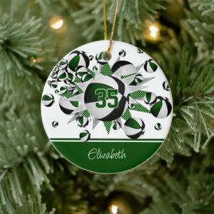 Adorno De Cerámica estrellas de baloncesto negro verde personalizadas