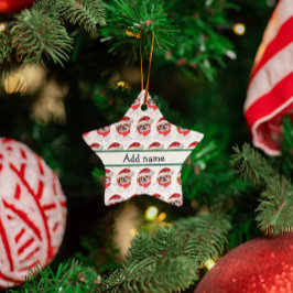 Adorno De Cerámica Estrellas de Navidad de la raza de perro Chin Japo