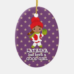 Adorno De Cerámica Estrellas de Navidades afroamericanos de buen Chic