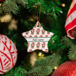 Adorno De Cerámica Estrellas de Navidades de raza de perro Cavoodle