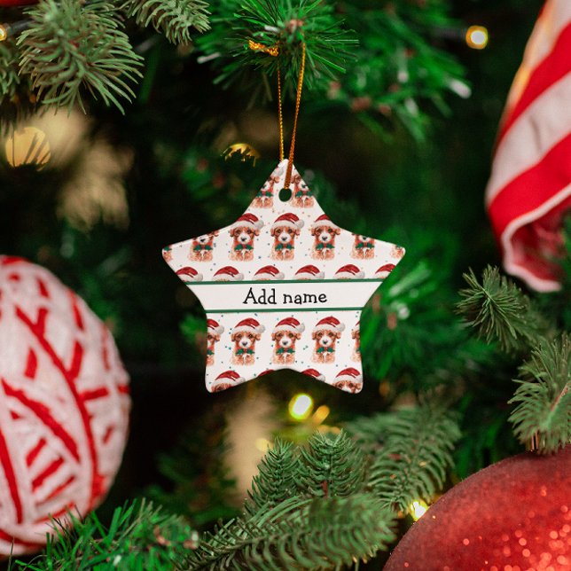 Adorno De Cerámica Estrellas de Navidades de raza de perro Cavoodle (Subido por el creador)