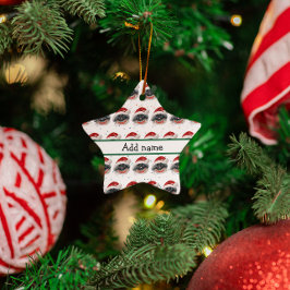Adorno De Cerámica Estrellas de Navidades de raza de perro de Pekín