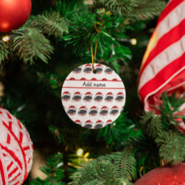 Adorno De Cerámica Estrellas de Navidades de raza de perro de Pekín
