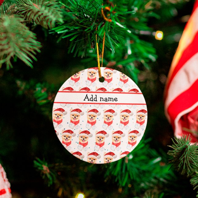 Adorno De Cerámica Estrellas de Navidades de raza de perro de Pomeran (Subido por el creador)