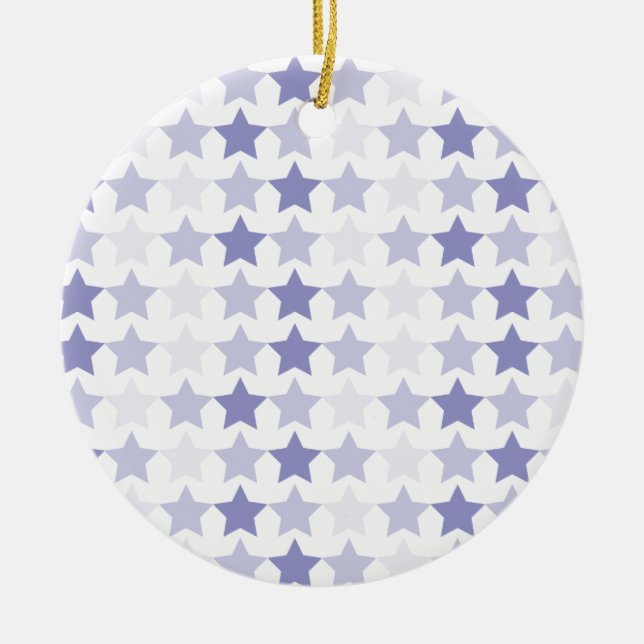 Adorno De Cerámica Estrellas de Ombre Azul Patriótico (Frente)