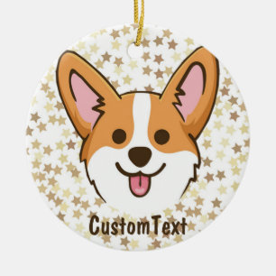 Adorno De Cerámica Estrellas de perro de cachorro galés personalizada
