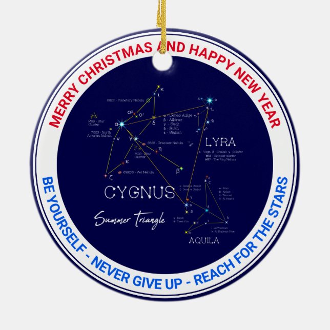 Adorno De Cerámica Estrellas del Triángulo de Verano del Hemisferio N (Atrás)