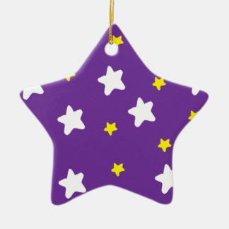 Adorno De Cerámica Estrellas felices púrpuras