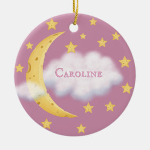 Adorno De Cerámica Estrellas lunares y Rosa de nubes esponjosas Keeps