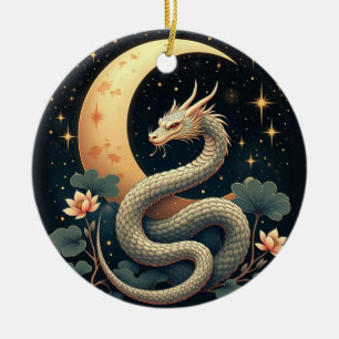 Adorno De Cerámica estrellas Serpiente Lunar 