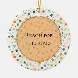 Adorno De Cerámica Estrellas singulares de mandarina turquesa