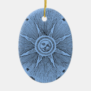 Adorno De Cerámica Estrellas Sol Antiguo Cielo Nocturno Zodíaco Medie