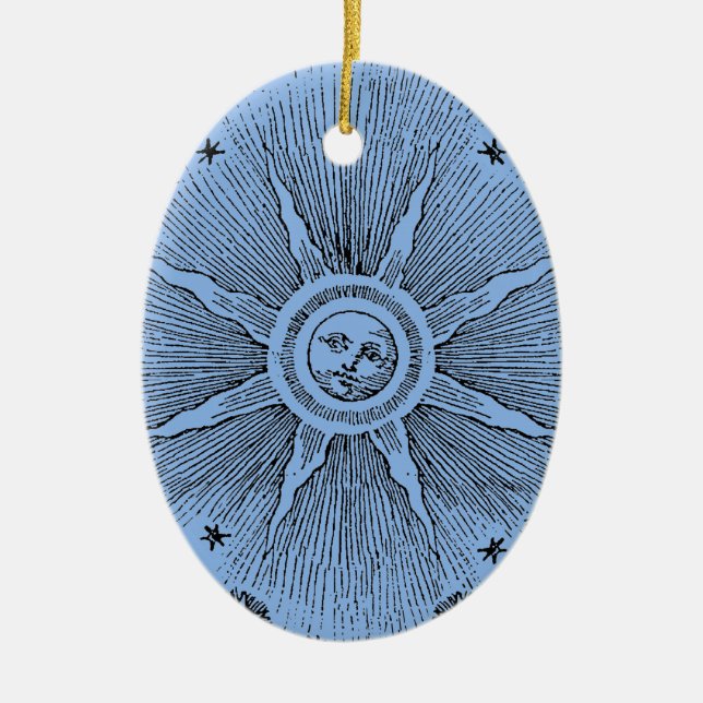 Adorno De Cerámica Estrellas Sol Antiguo Cielo Nocturno Zodíaco Medie (Frente)