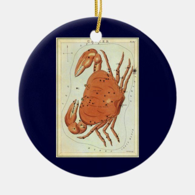 Adorno De Cerámica Estreñimiento de cangrejo de Cáncer de Astrología  (Frente)