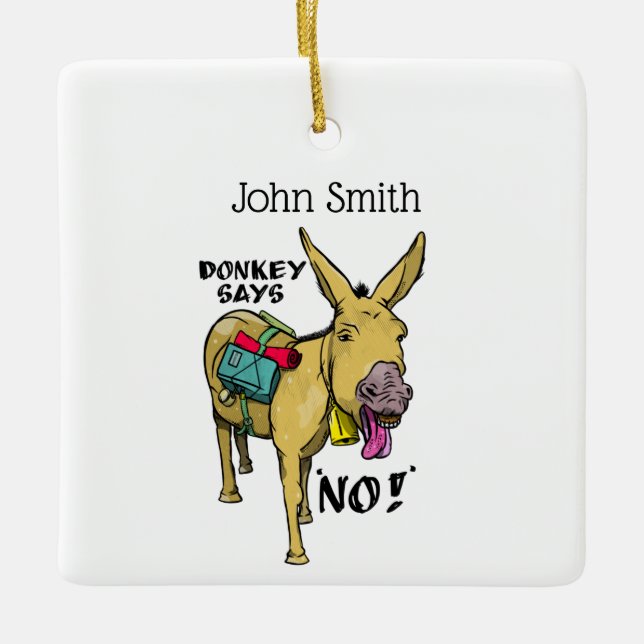 Adorno De Cerámica Estúbico burro gracioso mula (Anverso)