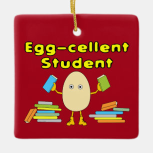 Adorno De Cerámica Estudiante Eggcellent