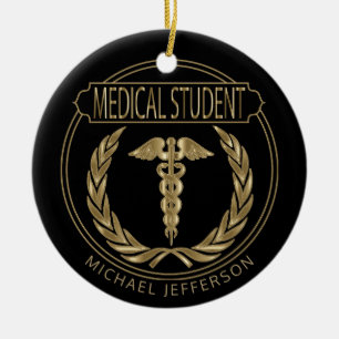 Adorno De Cerámica Estudiantes de medicina 👨 ‍ ⚕️ - Negro y oro de c