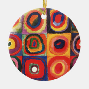 Adorno De Cerámica Estudio de color de Kandinsky Cuadrados Círculos A