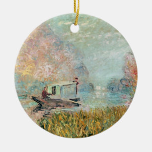 Adorno De Cerámica Estudio del barco de Claude Monet el en el Sena