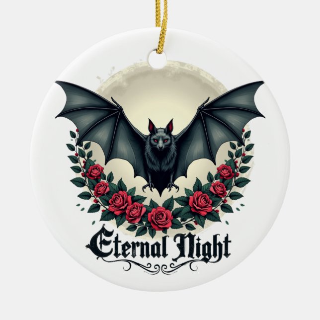 Adorno De Cerámica Eternal Night Gothic Bat Ornament (Frente)
