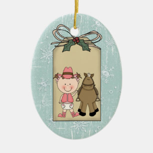 Adorno De Cerámica Etiqueta de regalo para bebé bebé y chica cobard