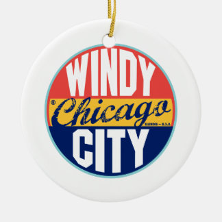 Adorno De Cerámica Etiqueta del vintage de Chicago