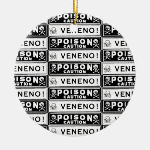 Adorno De Cerámica Etiquetas de veneno antiguas